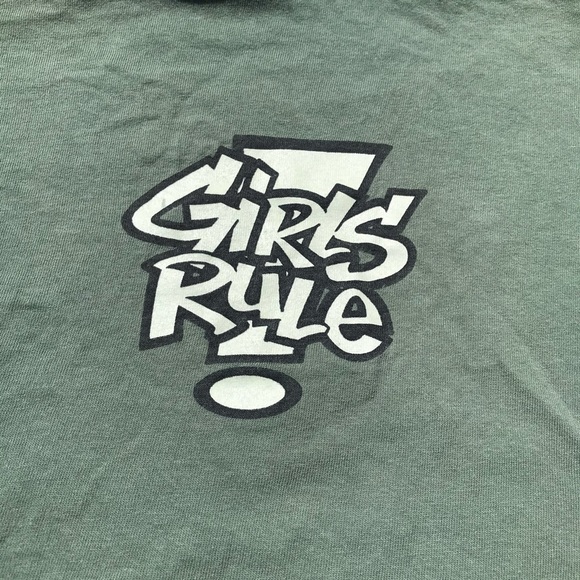 Vintage Betty Boop 90s tee Girls Rule! army chick camo pants bad ass READ DESC - Picture 6 of 11